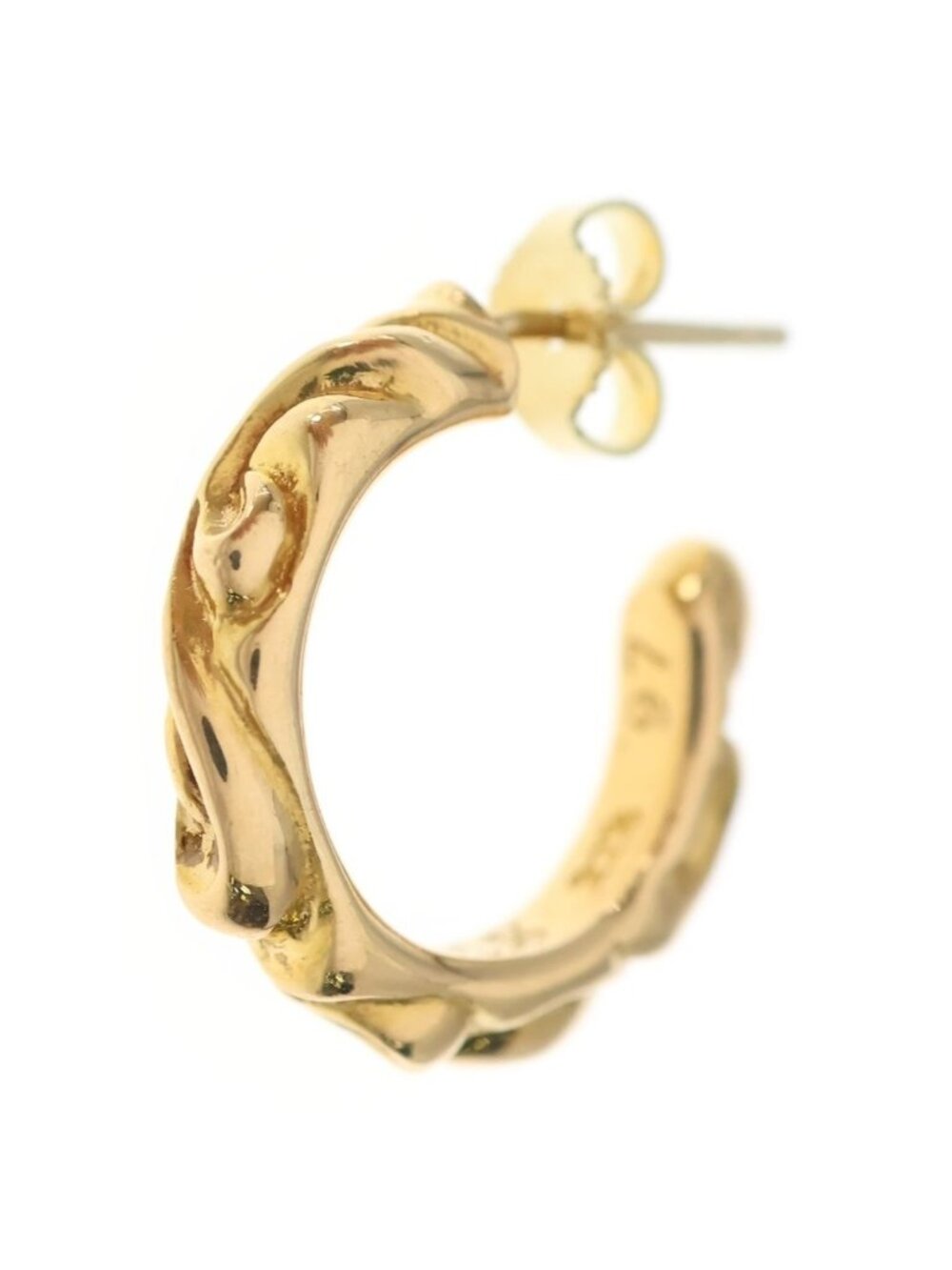Chrome Hearts 22k Hoop Scrool 1 22k Scroll Gold Earrings